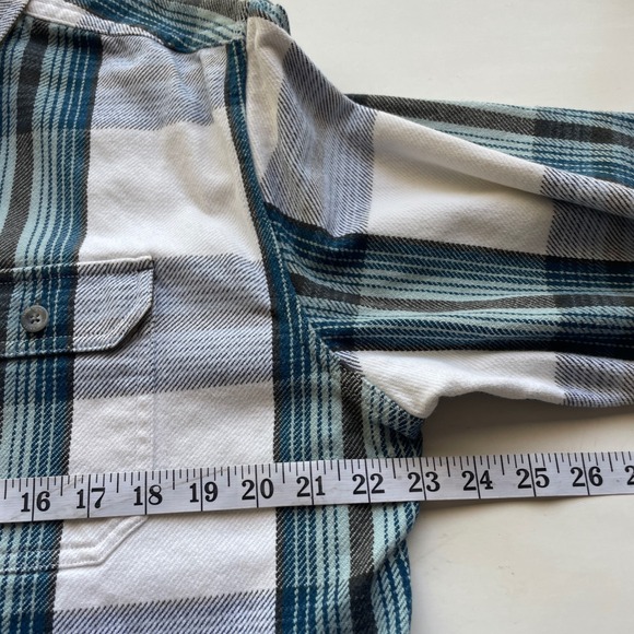 Eddie Bauer Mens Flannel Shirt Shacket‎ Large Relaxed Fit Plaid Heavy Classic - Picture 4 of 12